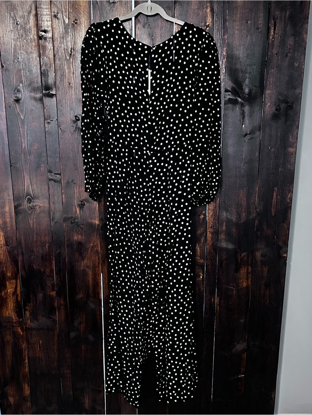 Anthropologie Black Polka Dot Wrap Jumpsuit NWT - Picture 5 of 9